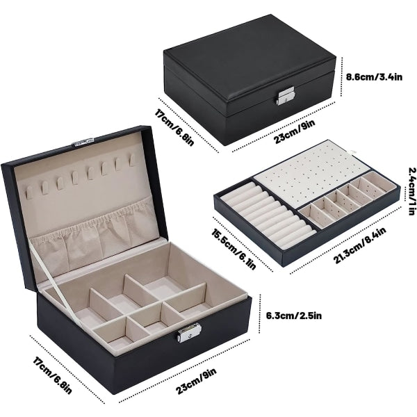 Jewelry Box Jewelry PU Leather Storage Box (Black) V1188-MA05-2036