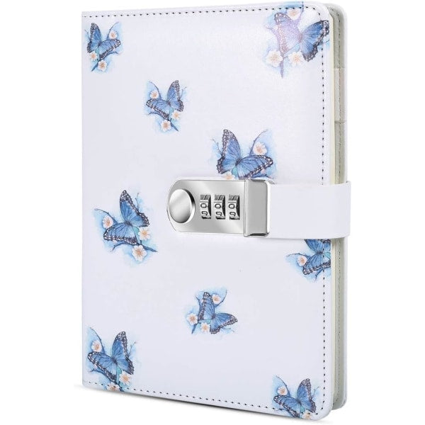A5 Creative Password Journal with Lock, PU Leather Diary with Combination Lock Password Diary for Notebook V1188-MA05-874