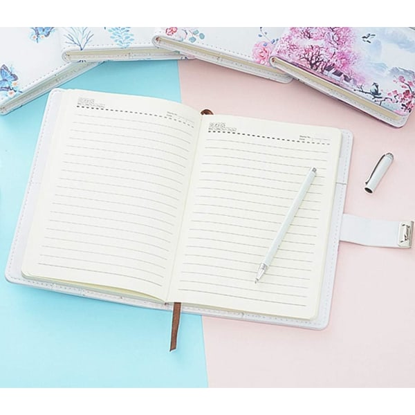 A5 Creative Password Journal with Lock, PU Leather Diary with Combination Lock Password Diary for Notebook V1188-MA05-874