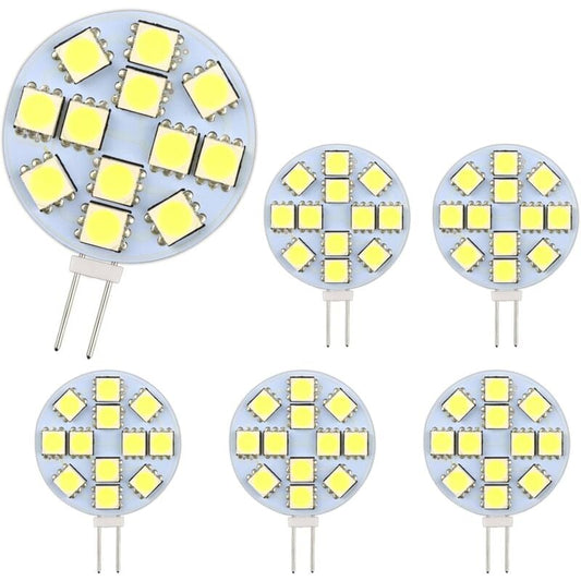 G4 LED Bulb 2W 12-24V Warm White 3000K 200LM Non-Dimmable 12x5050 SMD for Cabinets Compatible with Phillips V1188-MA108-01387-1