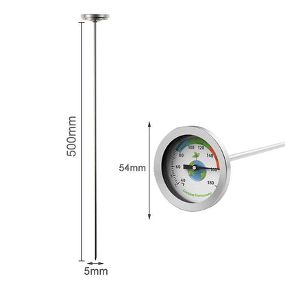 Compost Thermometer with Max Dial for Garden Soil Measurement Portable V1188-MA108-01583-1