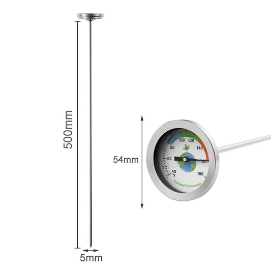 Compost Thermometer with Max Dial for Garden Soil Measurement Portable V1188-MA108-01583-1