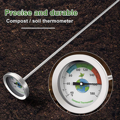 Compost Thermometer with Max Dial for Garden Soil Measurement Portable V1188-MA108-01583-1