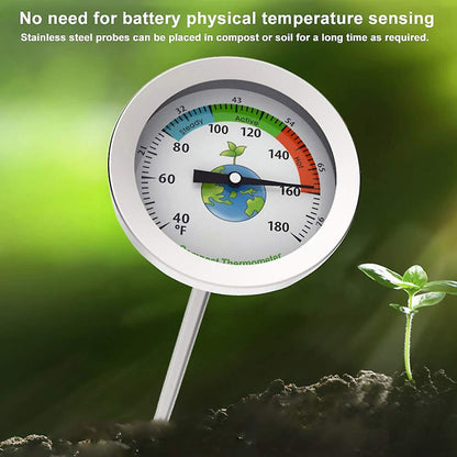 Compost Thermometer with Max Dial for Garden Soil Measurement Portable V1188-MA108-01583-1