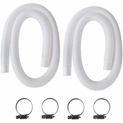 Pool Hose, 2 pcs 32 mm hose for above ground pool, 150 cm pool pump hose for Intex 330 GPH, 530 GPH and 1000 V1188-MA108-01968-1