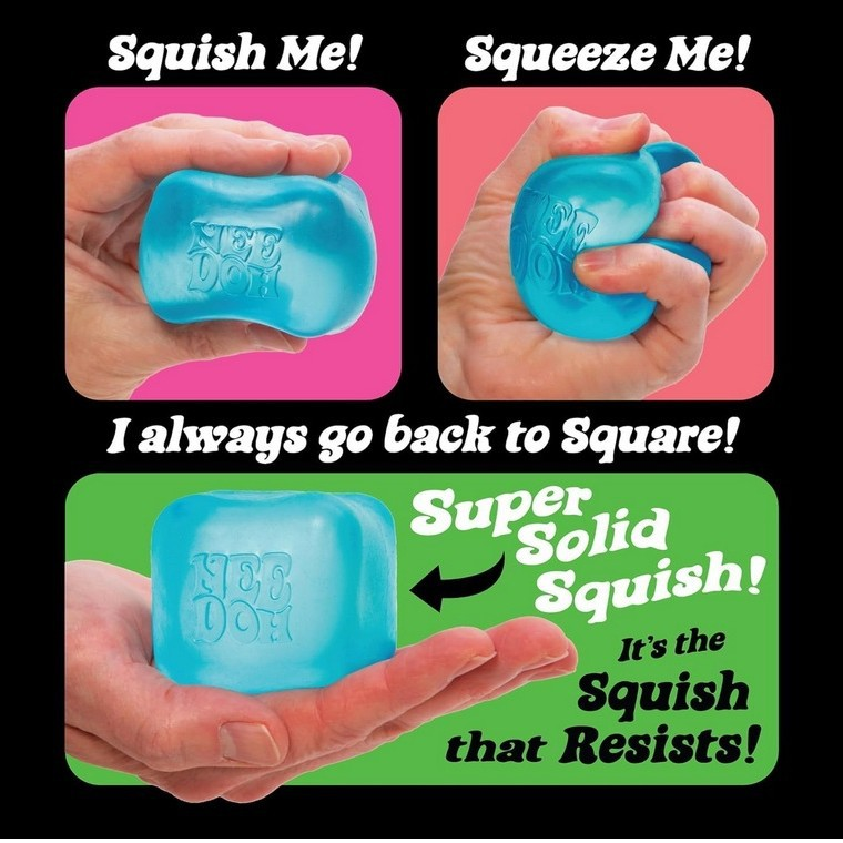 Soft Cube Fidget Toy 5.6*5.6*5.6cm, Transparent Squishy Stress Ball for Stress & Anxiety Relief(blue) V1188-MA108-01984-1