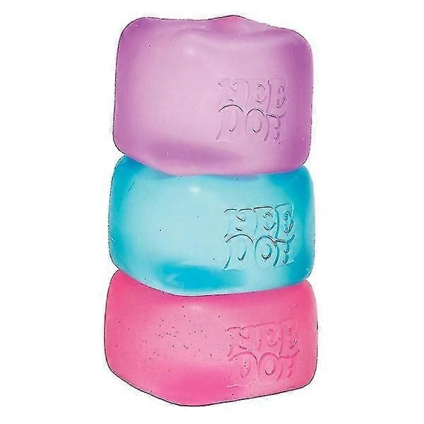Soft Cube Fidget Toy 5.6*5.6*5.6cm, Transparent Squishy Stress Ball for Stress & Anxiety Relief(blue) V1188-MA108-01984-1