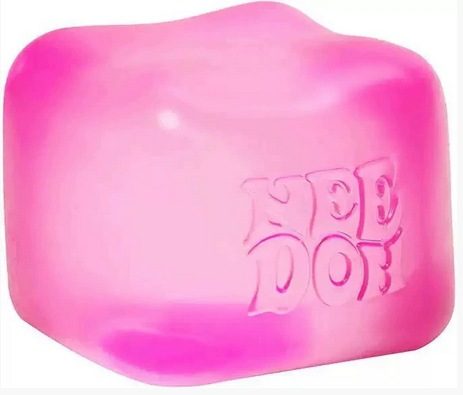 Soft Cube Fidget Toy 5.6*5.6*5.6cm, Transparent Squishy Stress Ball for Stress & Anxiety Relief(Pink) V1188-MA108-01984-2