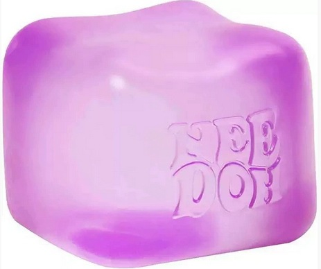 Soft Cube Fidget Toy 5.6*5.6*5.6cm, Transparent Squishy Stress Ball for Stress & Anxiety Relief(Purple) V1188-MA108-01984-3
