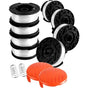 Trimmer spool for Black & Decker trimmers, 8 trimmer spools with 2 spool covers and 2 springs.pa_max 22-23 22 V1188-MA108-03477-2
