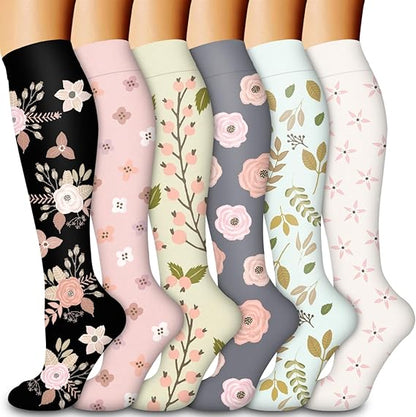 Compression Socks for Women & Men Circulation (6 Pairs) - Graduated Support Socks for Running, Athletic V1188-MA108-04517-2
