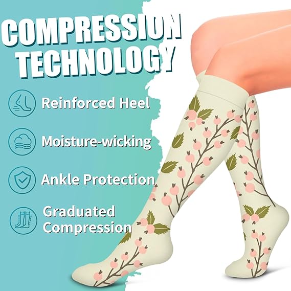 Compression Socks for Women & Men Circulation (6 Pairs) - Graduated Support Socks for Running, Athletic V1188-MA108-04517-2