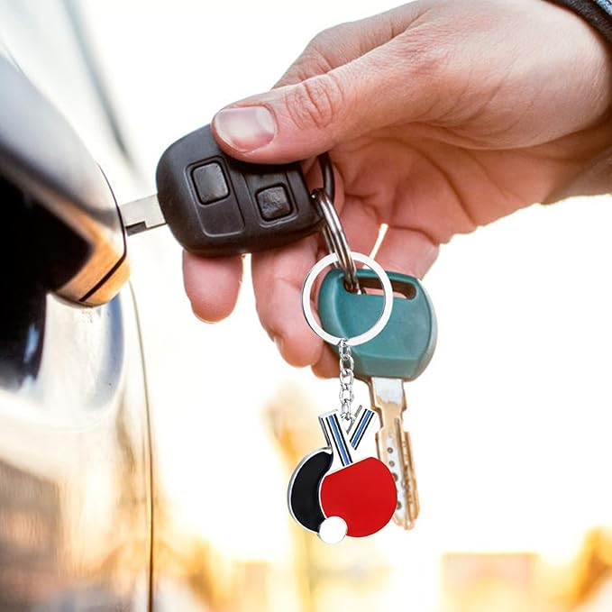 Table Tennis Racket Keychain Sports Key Holder Bag Ornament V1188-MA108-07022-1
