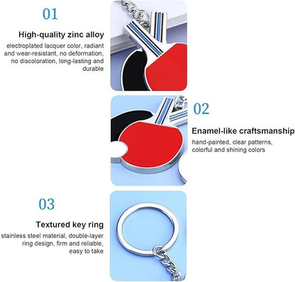Table Tennis Racket Keychain Sports Key Holder Bag Ornament V1188-MA108-07022-1