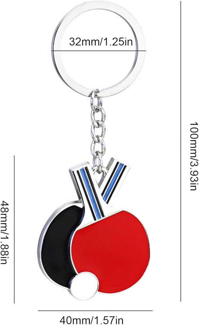 Table Tennis Racket Keychain Sports Key Holder Bag Ornament V1188-MA108-07022-1