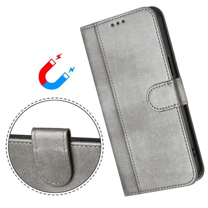 Compatible with Samsung Galaxy A17 5G Case in Grey Retro Leather with Stitching V1188-MA108-10789-1