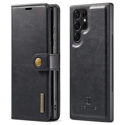 DG.MING Magnetic Wallet Case Compatible withSamsung Galaxy S22 Ultra Black 2-in-1 V1188-MA108-11130-1