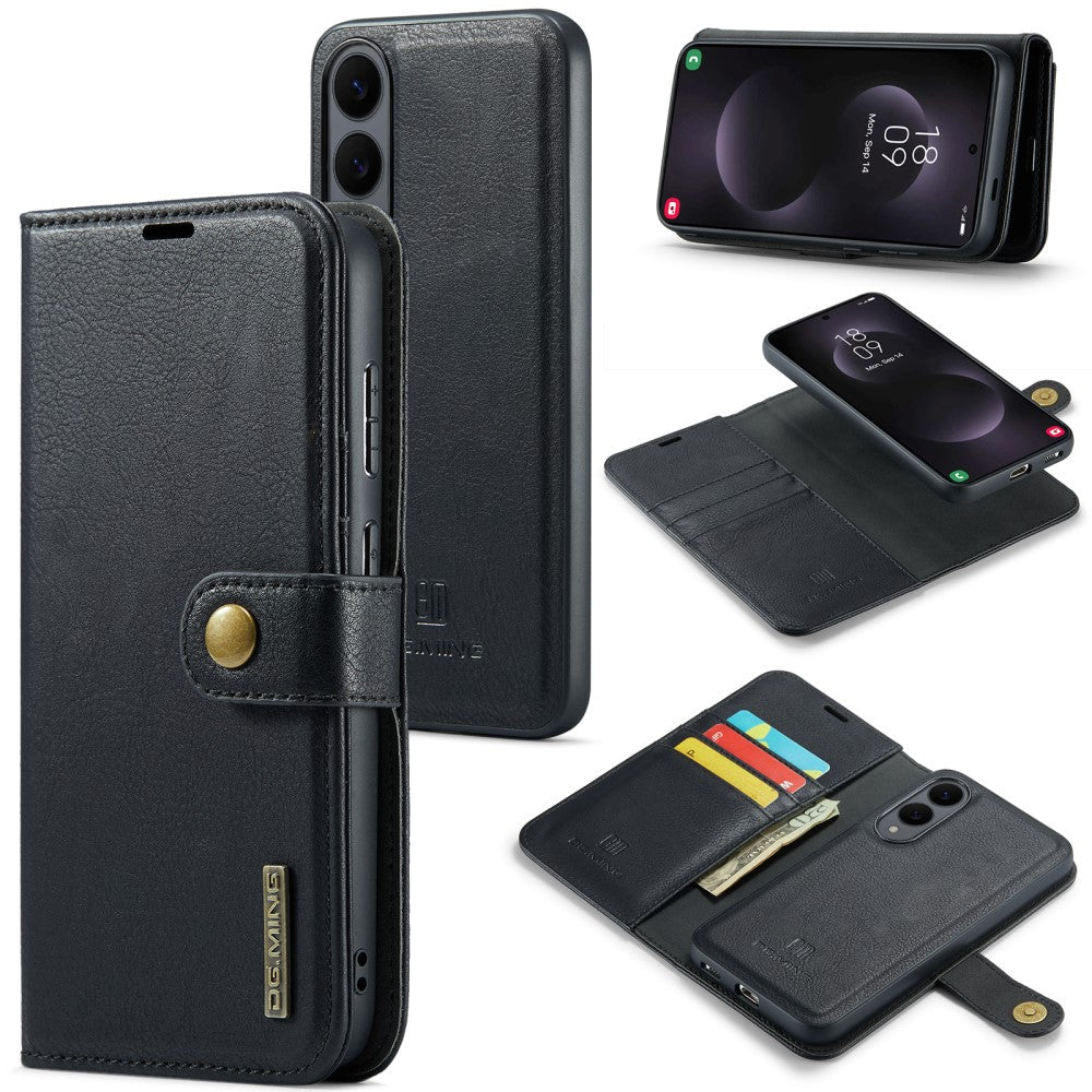 Magnetic Wallet for Compatible with Samsung Galaxy S25 Edge Black Case 2-in-1 with Card Holder V1188-MA108-11395-1