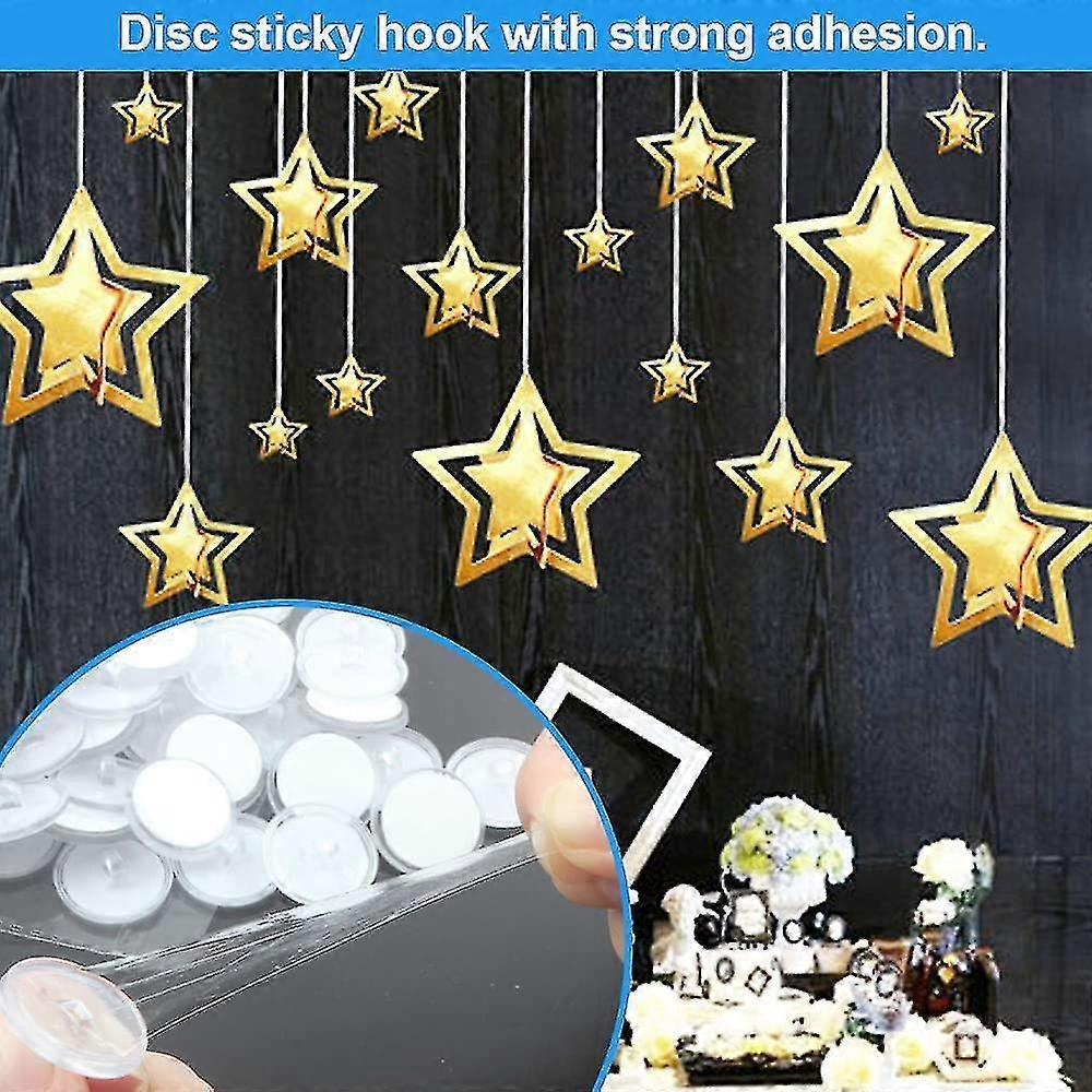 Shibaod_max 50 pcs 20mm Self-Adhesive Ceiling Hooks, Wall Hooks for Suspension, No Drilling Needed, White V1188-MA108-13280-1