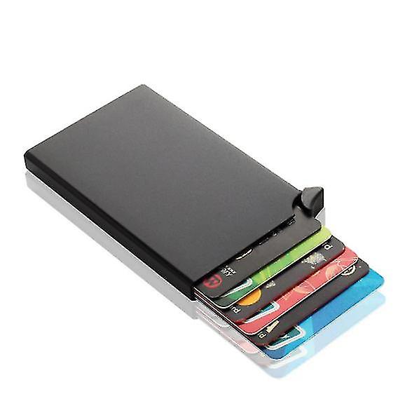 Men's Minimalist Slim Metal RFID Blocking Card Holder Wallet Contactless Card Protector V1188-MA108-18433-1