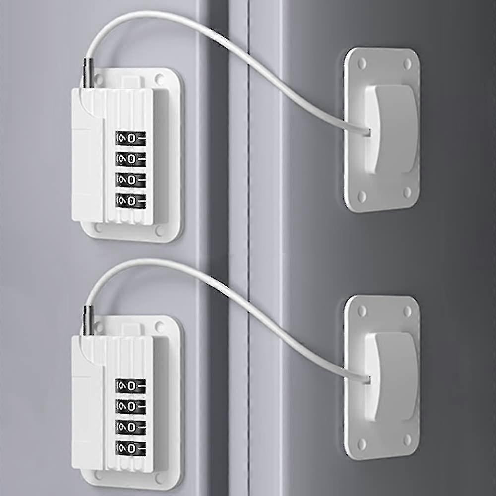 Refrigerator Safety Lock Self-Adhesive Combination Lock White Pack for Adults Compatible with Electric Mini V1188-MA108C-01952-1