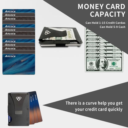 Metal Wallet Credit Card Holder with Storage Pouch V1188-MA108C-09619-1
