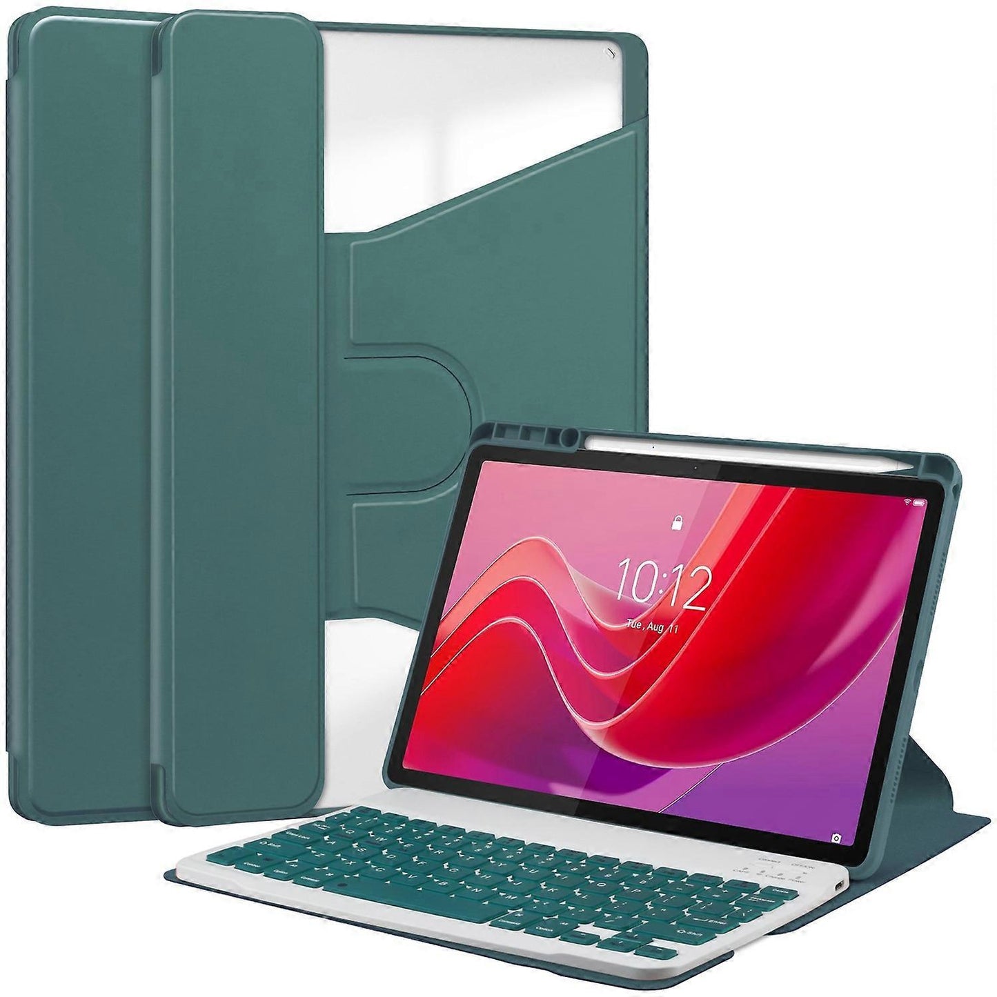 Lenovo Tab M11 Xiaoxin Pad 11 2024 Tablet Cover with Bluetooth Keyboard Stand PU Acrylic Case Compatible with V1188-MA108C-10122-1