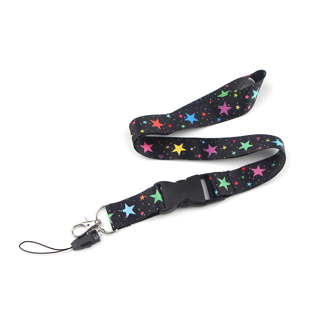 Smooth Sunflower, Stars Lanyard Black V1188-MA60-01387-1