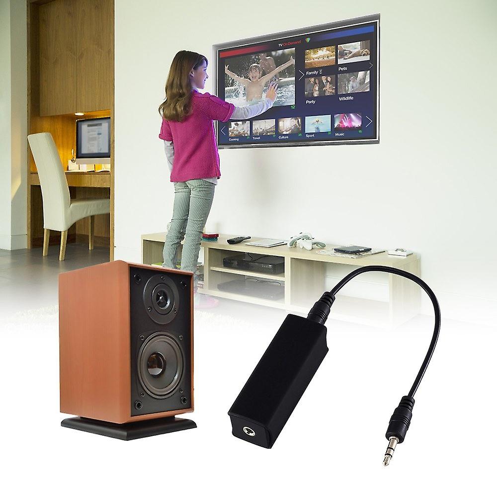 Ground Loop Noise Isolator Effectively Eliminates Audio Noise for Car Stereo System Home Speaker with 3.5mm V1188-MA60-03819-1