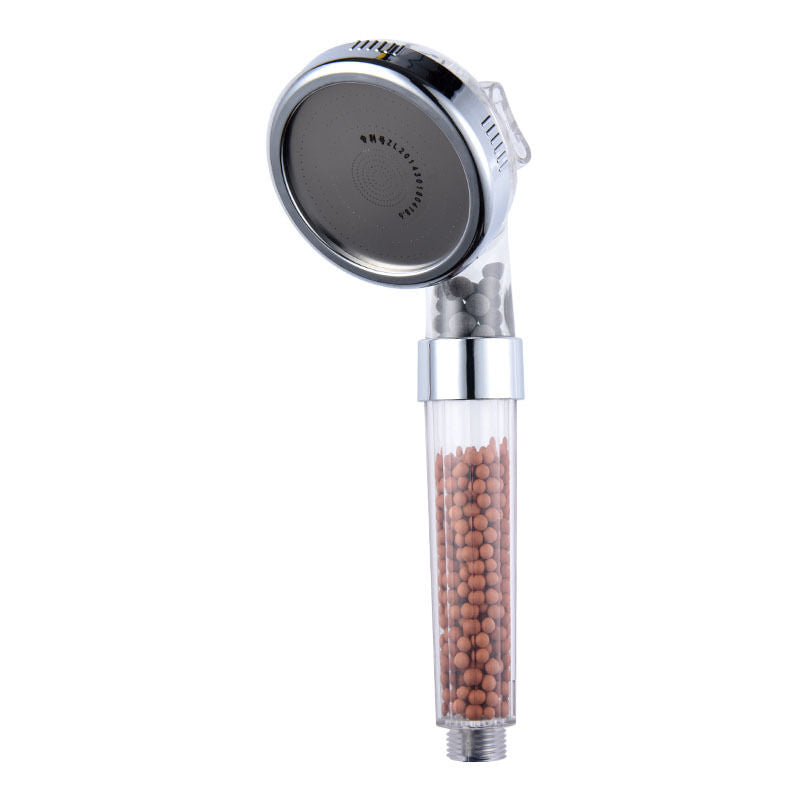 High-Pressure Adjustable Shower Head with Three-Speed Switch, Large White Transparent Design, Compatible with V1188-MA60-05604-1