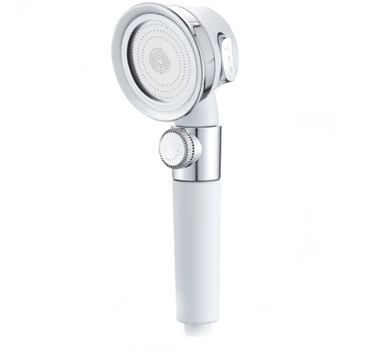 Large Pressurized Handheld Shower Head, Three-stage Water Stop Shower Head (White Without Vibrating Head (No V1188-MA60-10121