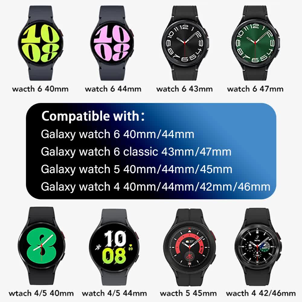 Compatible withSamsung Galaxy Watch 4 5 6 Pro Classic 20mm Strap Black Nylon Band 40mm 43mm 44mm 45mm 47mm V1188-MA60-12755-1