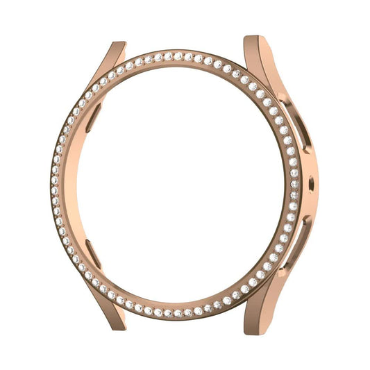 Diamond-Coated Rose Gold Case with PC Single Row Protection Compatible withSamsung Galaxy Watch 6 5 4 40mm V1188-MA60-12805-1