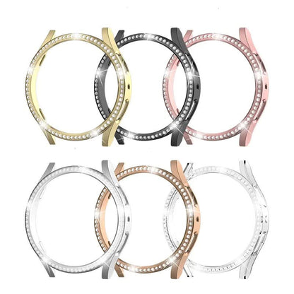 Diamond-Coated Rose Gold Case with PC Single Row Protection Compatible withSamsung Galaxy Watch 6 5 4 40mm V1188-MA60-12805-1
