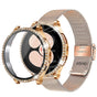 Stainless Steel Bracelet Compatible withSamsung Galaxy Watch 4 5 6 40mm 44mm Mesh Loop Bling Case Gold Set V1188-MA60-13077-4