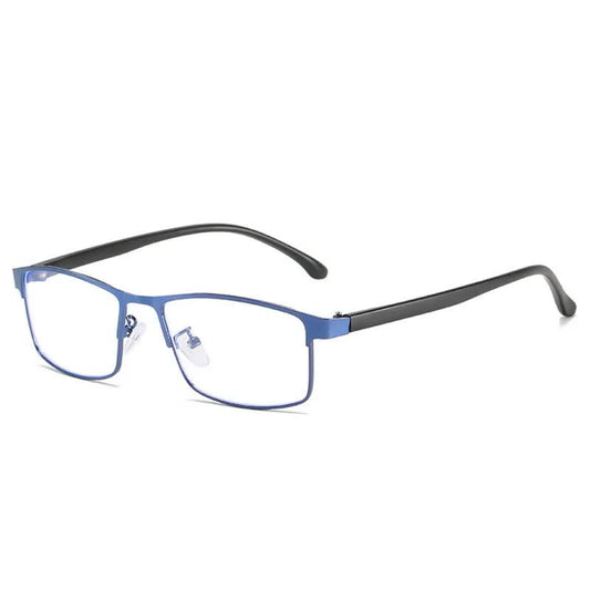 Anti-blue Light Myopia Glasses Ready-made Business Men Women Metal Square Glasses Diopter 0 -0.5 -1.0 -1.5 To V1188-MA60-14660-4