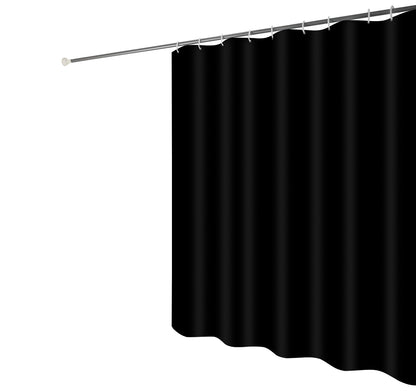 Black Waterproof Mildew Resistant Solid Color Shower Curtain V1188-MA60-16212-1