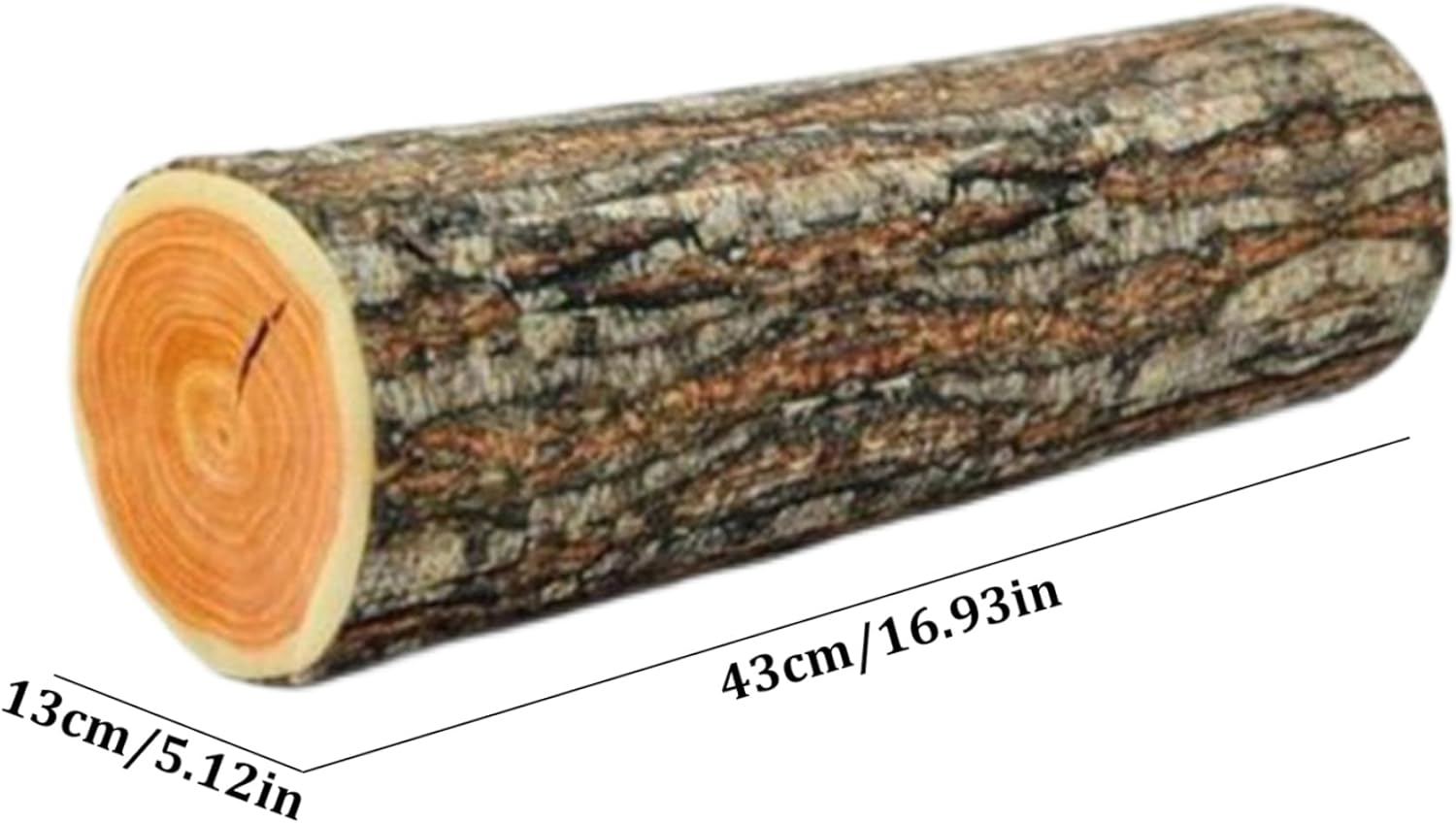Log Cushion Round Stump Shaped Wood Grain Design Decorative Pillow Cover for Home Decor V1188-MA60-22100-1