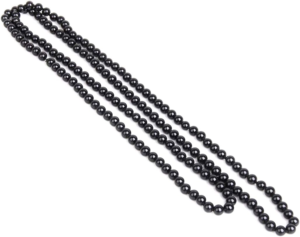 Black Pearl Necklace Extra Long Faux Pearl Chain Multi-Layer Sweater Necklace for Women V1188-MA60-22513-1