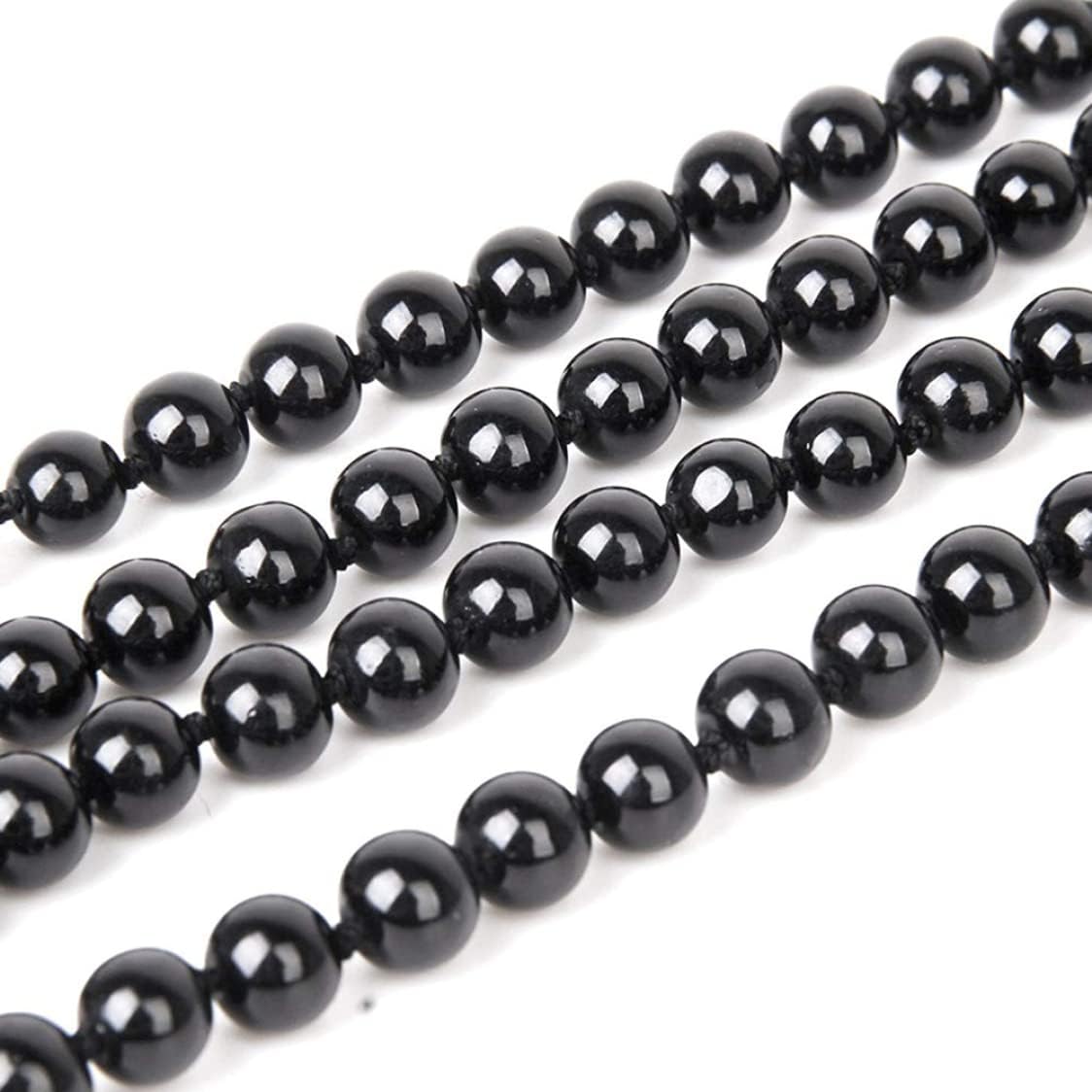 Black Pearl Necklace Extra Long Faux Pearl Chain Multi-Layer Sweater Necklace for Women V1188-MA60-22513-1