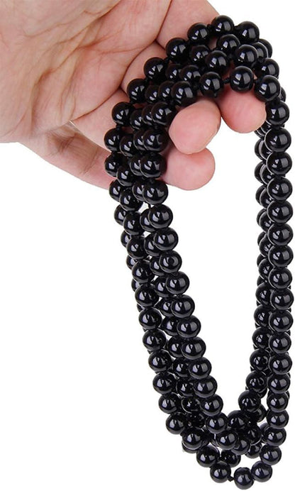Black Pearl Necklace Extra Long Faux Pearl Chain Multi-Layer Sweater Necklace for Women V1188-MA60-22513-1
