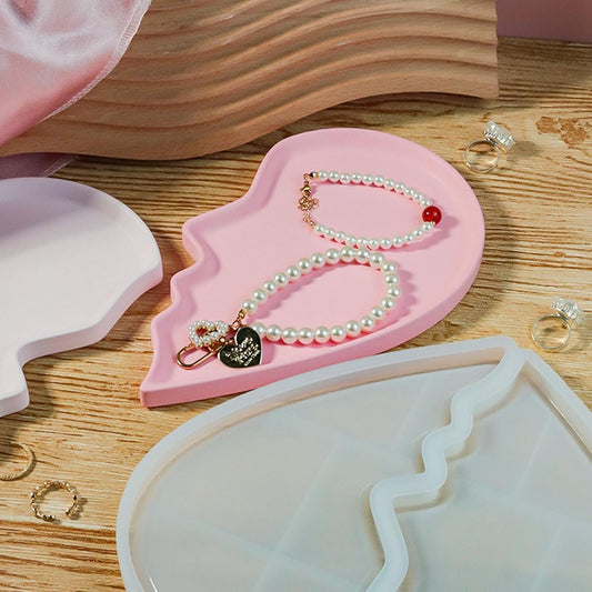 Heart Jewelry Tray Silicone Mold, Epoxy Resin Casting Mold for Jewelry Storage V1188-MA60-22761-1