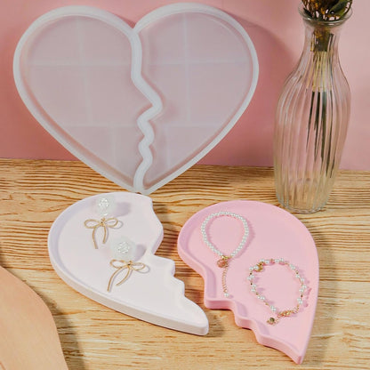 Heart Jewelry Tray Silicone Mold, Epoxy Resin Casting Mold for Jewelry Storage V1188-MA60-22761-1