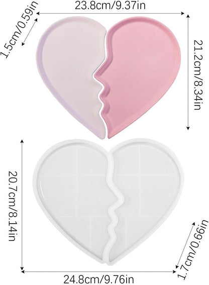 Heart Jewelry Tray Silicone Mold, Epoxy Resin Casting Mold for Jewelry Storage V1188-MA60-22761-1