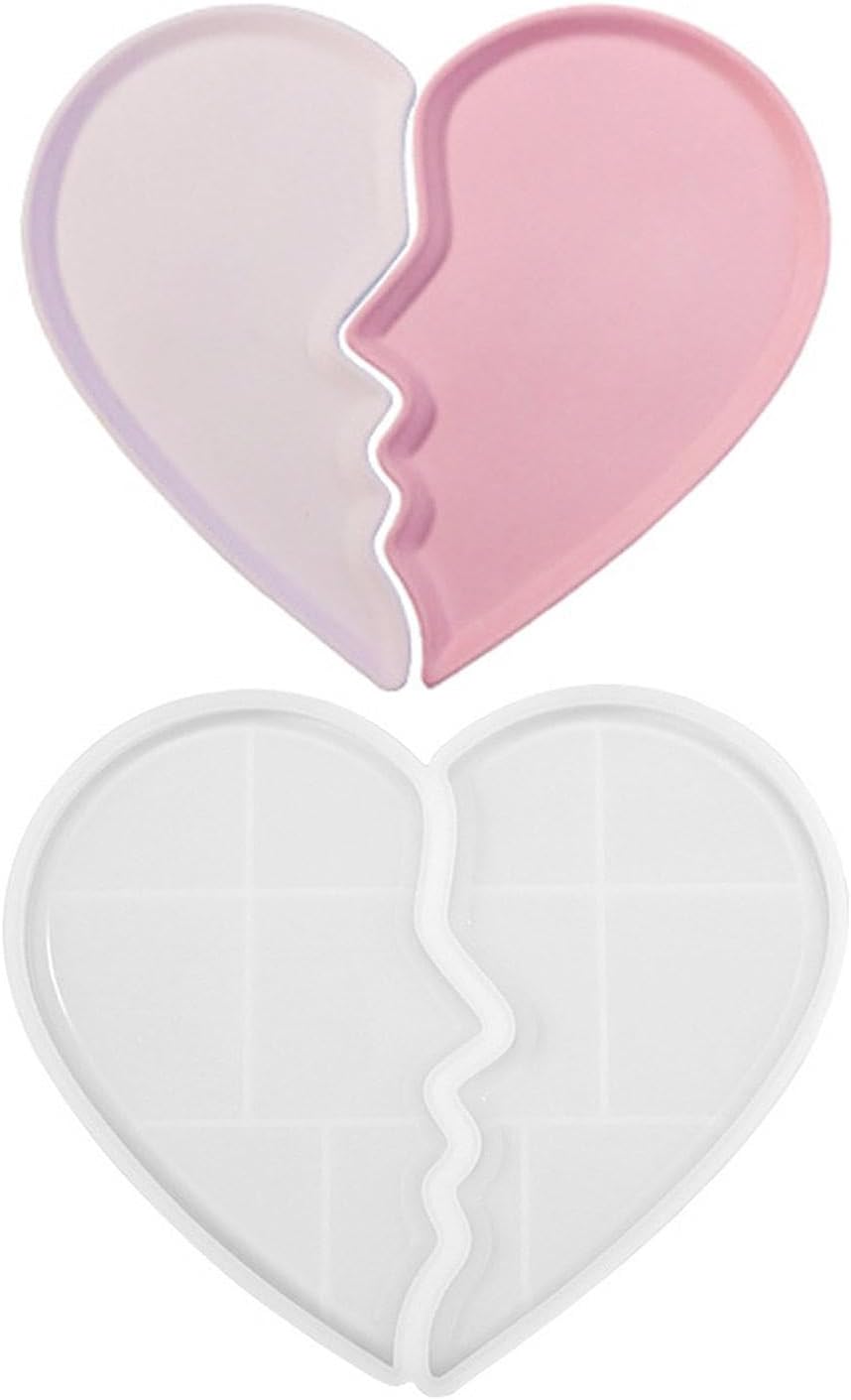 Heart Jewelry Tray Silicone Mold, Epoxy Resin Casting Mold for Jewelry Storage V1188-MA60-22761-1