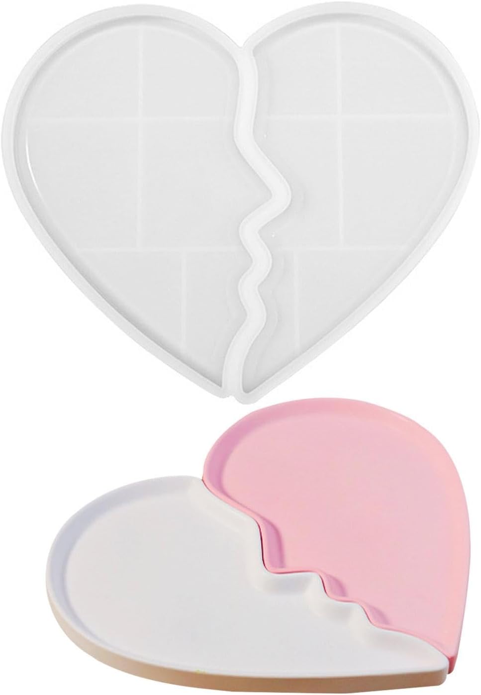 Heart Jewelry Tray Silicone Mold, Epoxy Resin Casting Mold for Jewelry Storage V1188-MA60-22761-1