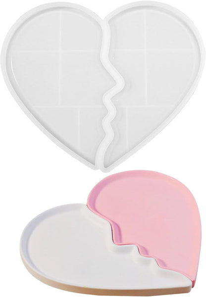 Heart Jewelry Tray Silicone Mold, Epoxy Resin Casting Mold for Jewelry Storage V1188-MA60-22761-1