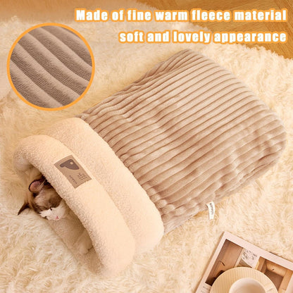 Cozy Cat Sleeping Bag Warm Washable Pet Bed Gray Size L 34x20x20cm V1188-MA60-24977-1
