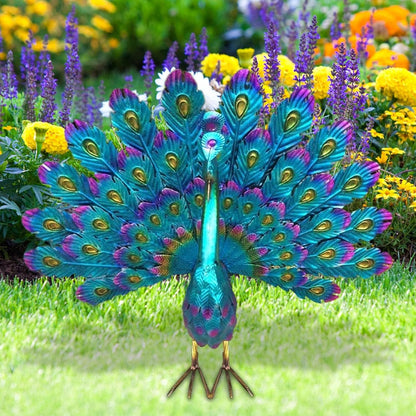 Metal Peacock Garden Decoration Weatherproof Outdoor Figurine V1188-MA60-25020-1