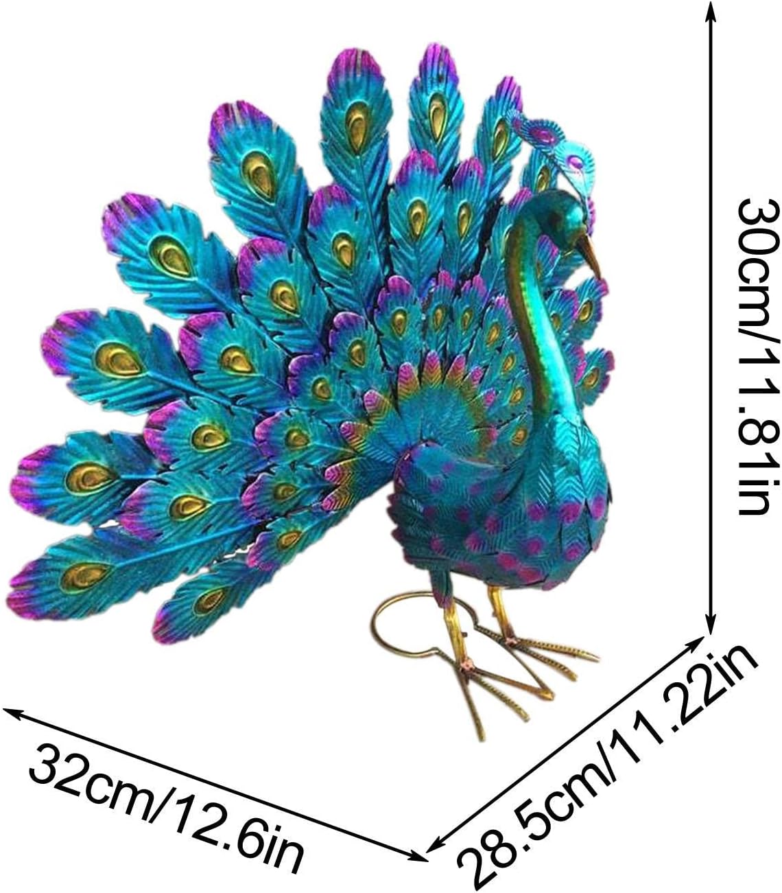 Metal Peacock Garden Decoration Weatherproof Outdoor Figurine V1188-MA60-25020-1